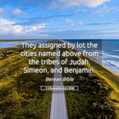 Picture 05 - 1 Chronicles 6:65 BSB - They assigned by lot the cities named above from - Bible Verse Picture