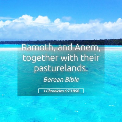 Picture 05 - 1 Chronicles 6:73 BSB - Ramoth, and Anem, together with their - Bible Verse Picture