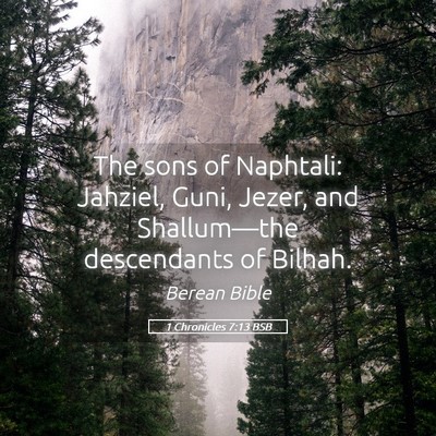 Picture 05 - 1 Chronicles 7:13 BSB - The sons of Naphtali: Jahziel, Guni, Jezer, and - Bible Verse Picture