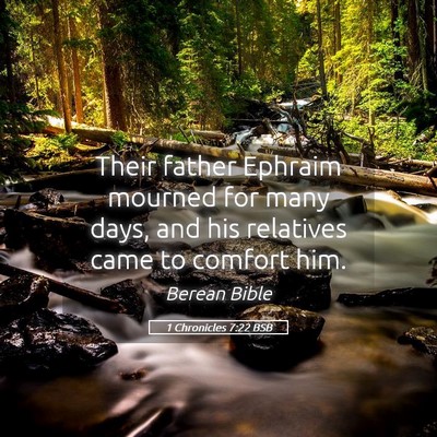 Picture 05 - 1 Chronicles 7:22 BSB - Their father Ephraim mourned for many days, and - Bible Verse Picture