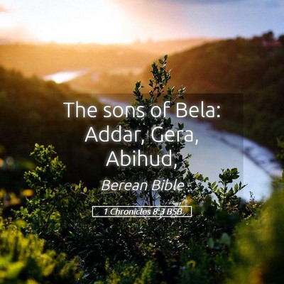 Picture 05 - 1 Chronicles 8:3 BSB - The sons of Bela: Addar, Gera, - Bible Verse Picture