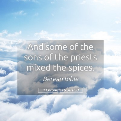 Picture 05 - 1 Chronicles 9:30 BSB - And some of the sons of the priests mixed the - Bible Verse Picture