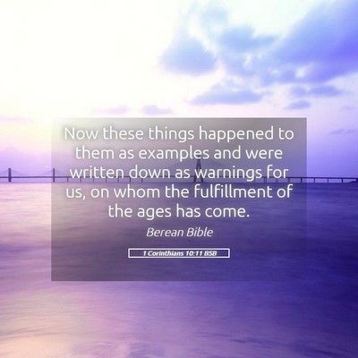 Picture 05 - 1 Corinthians 10:11 BSB - Now these things happened to them as examples and - Bible Verse Picture