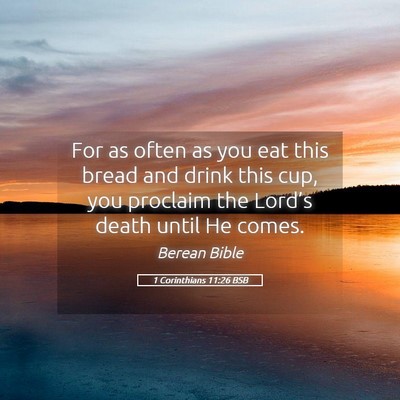 Picture 05 - 1 Corinthians 11:26 BSB - For as often as you eat this bread and drink this - Bible Verse Picture