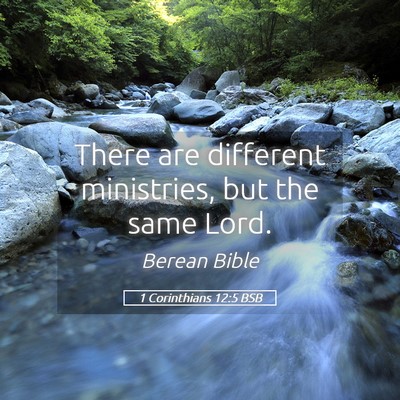 Picture 05 - 1 Corinthians 12:5 BSB - There are different ministries, but the same - Bible Verse Picture
