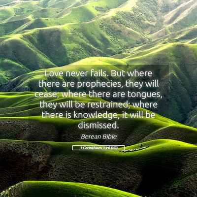 Picture 05 - 1 Corinthians 13:8 BSB - Love never fails. But where there are prophecies, - Bible Verse Picture