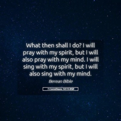 Picture 05 - 1 Corinthians 14:15 BSB - What then shall I do? I will pray with my spirit, - Bible Verse Picture