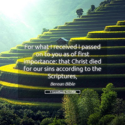 Picture 05 - 1 Corinthians 15:3 BSB - For what I received I passed on to you as of - Bible Verse Picture