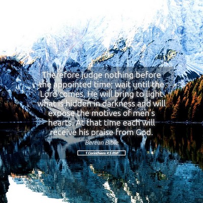 Picture 05 - 1 Corinthians 4:5 BSB - Therefore judge nothing before the appointed - Bible Verse Picture