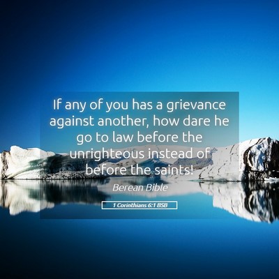 Picture 05 - 1 Corinthians 6:1 BSB - If any of you has a grievance against another, - Bible Verse Picture
