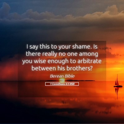 Picture 05 - 1 Corinthians 6:5 BSB - I say this to your shame. Is there really no one - Bible Verse Picture