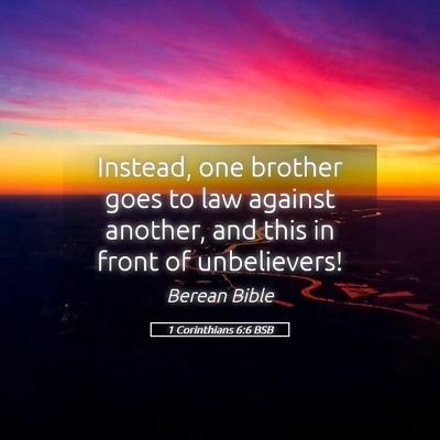 Picture 05 - 1 Corinthians 6:6 BSB - Instead, one brother goes to law against another, - Bible Verse Picture