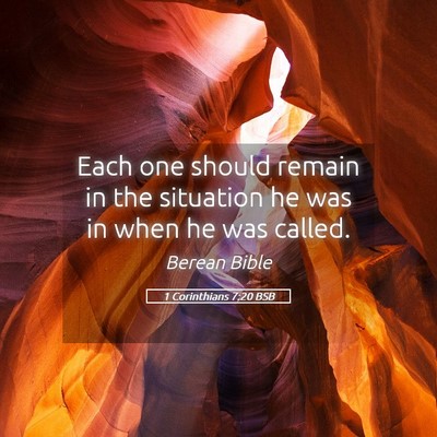 Picture 05 - 1 Corinthians 7:20 BSB - Each one should remain in the situation he was in - Bible Verse Picture