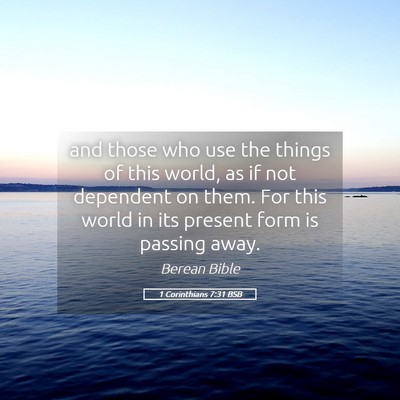 Picture 05 - 1 Corinthians 7:31 BSB - and those who use the things of this world, as if - Bible Verse Picture
