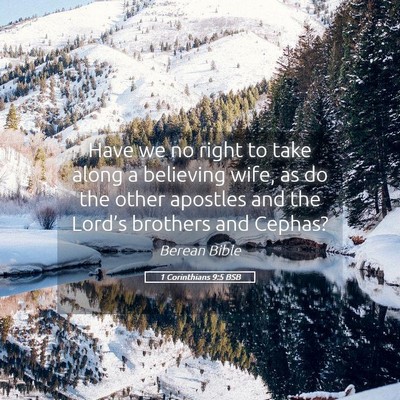 Picture 05 - 1 Corinthians 9:5 BSB - Have we no right to take along a believing wife, - Bible Verse Picture
