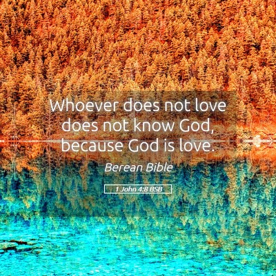 Picture 05 - 1 John 4:8 BSB - Whoever does not love does not know God, because - Bible Verse Picture