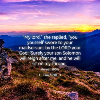 Picture 05 - 1 Kings 1:17 BSB - “My lord,” she replied, “you yourself swore - Bible Verse Picture