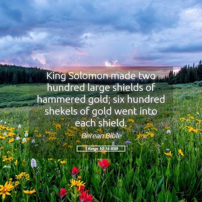 Picture 05 - 1 Kings 10:16 BSB - King Solomon made two hundred large shields of - Bible Verse Picture