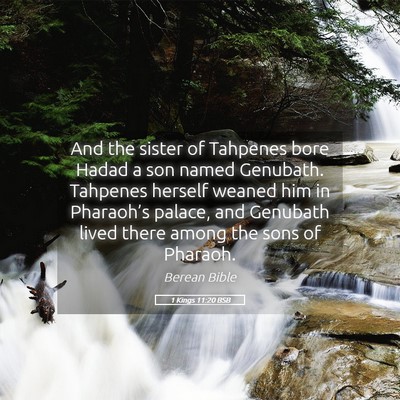 Picture 05 - 1 Kings 11:20 BSB - And the sister of Tahpenes bore Hadad a son named - Bible Verse Picture