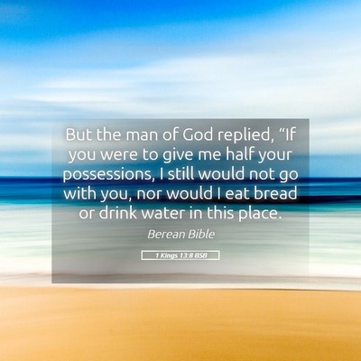 Picture 05 - 1 Kings 13:8 BSB - But the man of God replied, “If you were to - Bible Verse Picture