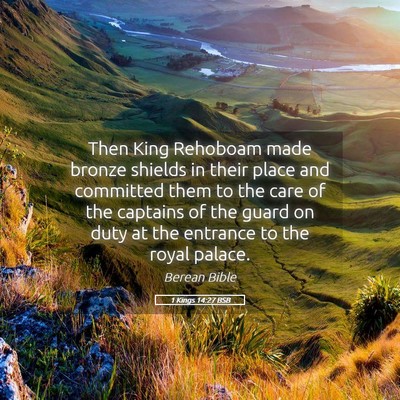 Picture 05 - 1 Kings 14:27 BSB - Then King Rehoboam made bronze shields in their - Bible Verse Picture