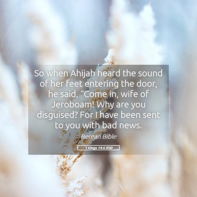 Picture 05 - 1 Kings 14:6 BSB - So when Ahijah heard the sound of her feet - Bible Verse Picture