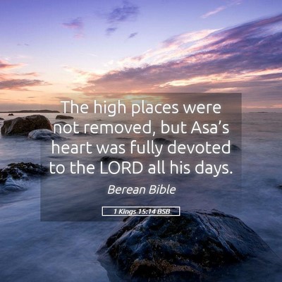 Picture 05 - 1 Kings 15:14 BSB - The high places were not removed, but Asa’s - Bible Verse Picture