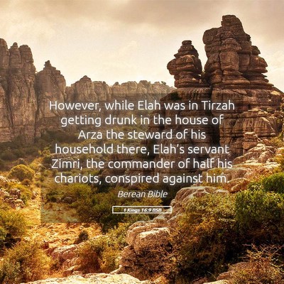 Picture 05 - 1 Kings 16:9 BSB - However, while Elah was in Tirzah getting drunk - Bible Verse Picture