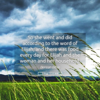 Picture 05 - 1 Kings 17:15 BSB - So she went and did according to the word of - Bible Verse Picture