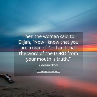 Picture 05 - 1 Kings 17:24 BSB - Then the woman said to Elijah, “Now I know that - Bible Verse Picture