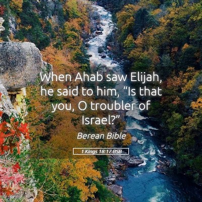 Picture 05 - 1 Kings 18:17 BSB - When Ahab saw Elijah, he said to him, “Is that - Bible Verse Picture
