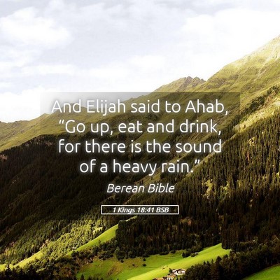 Picture 05 - 1 Kings 18:41 BSB - And Elijah said to Ahab, “Go up, eat and drink, - Bible Verse Picture
