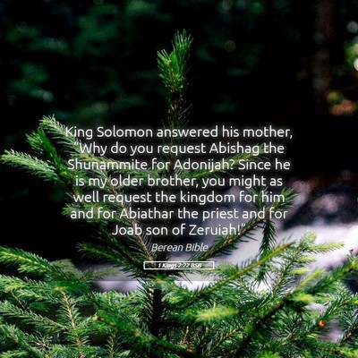 Picture 05 - 1 Kings 2:22 BSB - King Solomon answered his mother, “Why do you - Bible Verse Picture