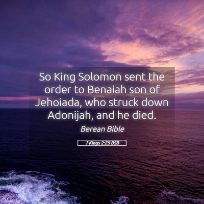 Picture 05 - 1 Kings 2:25 BSB - So King Solomon sent the order to Benaiah son of - Bible Verse Picture