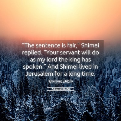 Picture 05 - 1 Kings 2:38 BSB - “The sentence is fair,” Shimei replied. - Bible Verse Picture