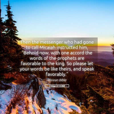 Picture 05 - 1 Kings 22:13 BSB - Then the messenger who had gone to call Micaiah - Bible Verse Picture