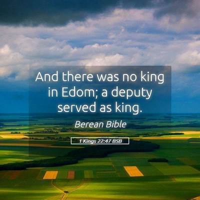 Picture 05 - 1 Kings 22:47 BSB - And there was no king in Edom; a deputy served as - Bible Verse Picture