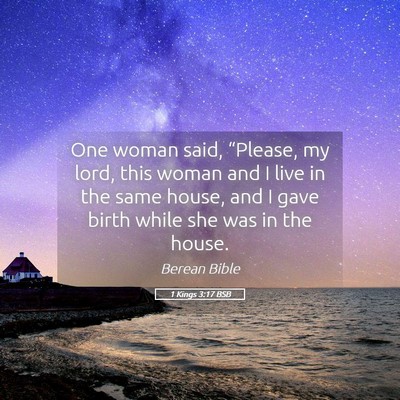 Picture 05 - 1 Kings 3:17 BSB - One woman said, “Please, my lord, this woman - Bible Verse Picture