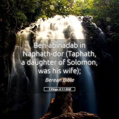 Picture 05 - 1 Kings 4:11 BSB - Ben-abinadab in Naphath-dor (Taphath, a daughter - Bible Verse Picture