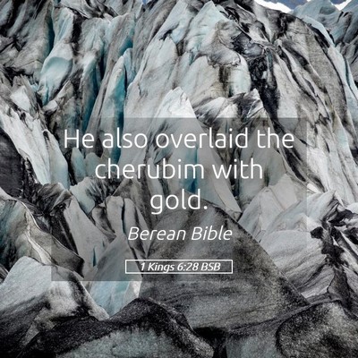 Picture 05 - 1 Kings 6:28 BSB - He also overlaid the cherubim with - Bible Verse Picture