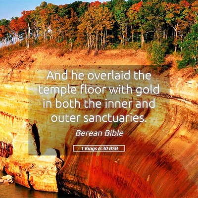 Picture 05 - 1 Kings 6:30 BSB - And he overlaid the temple floor with gold in - Bible Verse Picture