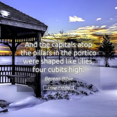 Picture 05 - 1 Kings 7:19 BSB - And the capitals atop the pillars in the portico - Bible Verse Picture