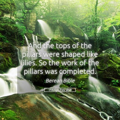 Picture 05 - 1 Kings 7:22 BSB - And the tops of the pillars were shaped like - Bible Verse Picture
