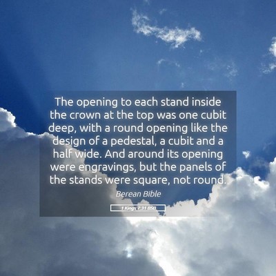 Picture 05 - 1 Kings 7:31 BSB - The opening to each stand inside the crown at the - Bible Verse Picture