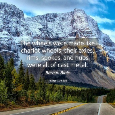 Picture 05 - 1 Kings 7:33 BSB - The wheels were made like chariot wheels; their - Bible Verse Picture