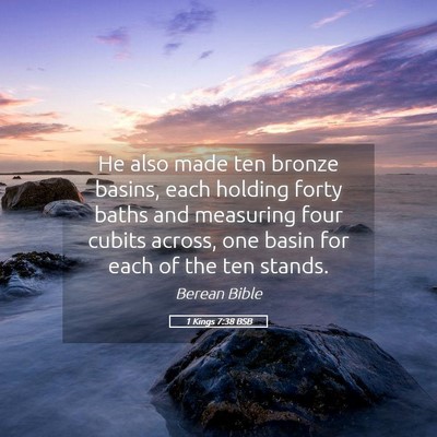 Picture 05 - 1 Kings 7:38 BSB - He also made ten bronze basins, each holding - Bible Verse Picture