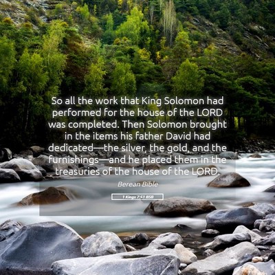 Picture 05 - 1 Kings 7:51 BSB - So all the work that King Solomon had performed - Bible Verse Picture