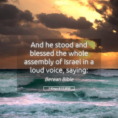 Picture 05 - 1 Kings 8:55 BSB - And he stood and blessed the whole assembly of - Bible Verse Picture