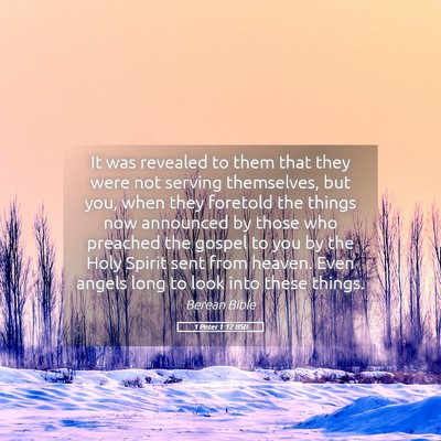 Picture 05 - 1 Peter 1:12 BSB - It was revealed to them that they were not - Bible Verse Picture