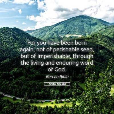 Picture 05 - 1 Peter 1:23 BSB - For you have been born again, not of perishable - Bible Verse Picture